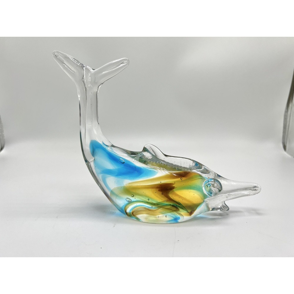 Vintage Art Glass Sculpture Swordfish Fish Sailfish Artisan - Picture 7 of 11